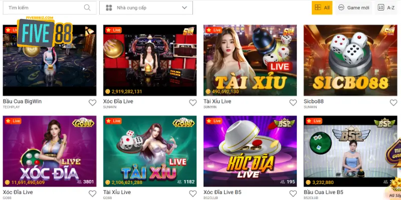 FIVE88 Casino nạp rút tiền nhanh chóng chỉ trong 3 phút