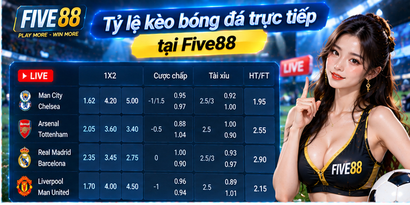 Tỷ lệ kèo bóng đá trực tiếp tại Five88